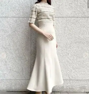 레이스업 하이웨스트 스커트 베이지