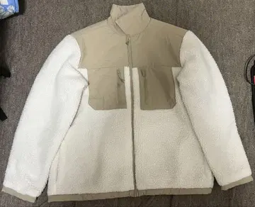 h&m 레귤러 핏 플리스 자켓 화이트
