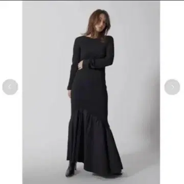 프레이 아이디 비대칭 절개 리브 니트 콤비 원피스