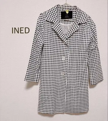 INED 일본제 깅엄 체크 롱 자켓