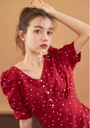 토코 클로젯 펄 장식 백 레이스업 하트 도트 원피스 완판
