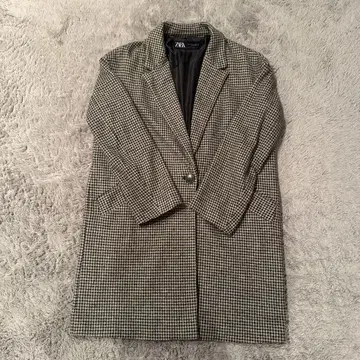 ZARA 체크 무늬 롱 코트