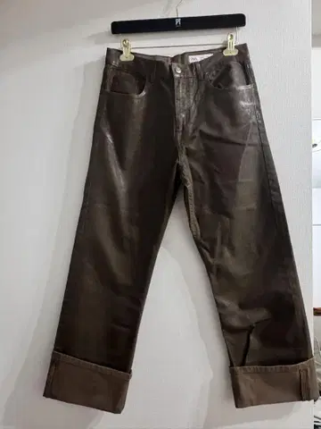 ZARA 자라 데님 광택 팬츠 가공