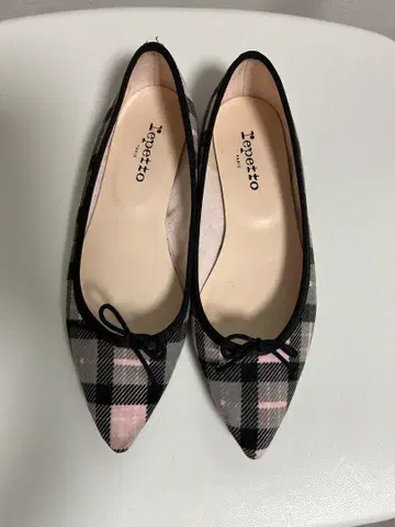 repetto 체크 무늬 플랫슈즈
