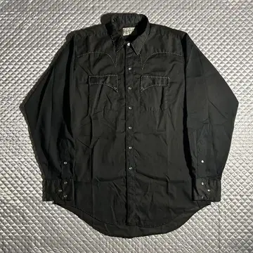 60s~70s USA VINTAGE 스티치 웨스턴 셔츠 블랙