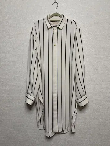 CULLNI 19SS 스트라이프 롱 셔츠 화이트 흰색 사이즈 1