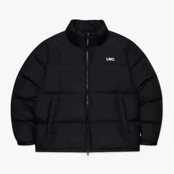 LMC. 블랙 다운 자켓 자수 로고 블랙 두툼함