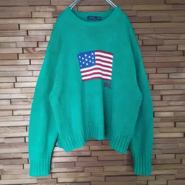 POLO RALPH LATREN 폴로 랄프로렌 성조기 니트 M 그린
