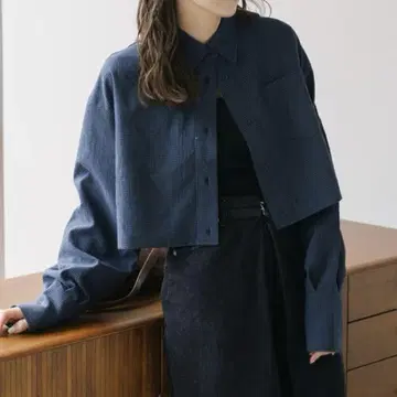 kastane 체크 셔츠 네이비