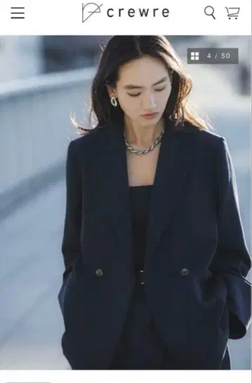 crewre 더블 브레스트 트윌 자켓 네이비 사이즈 3