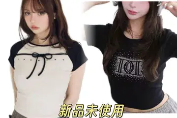 2점 [미사용 새상품] 상의 T셔츠 블랙 인기 아이템 선물