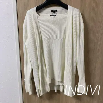 INDIVI 스퀘어넥 앙상블 니트 [ 핸드워시 ]
