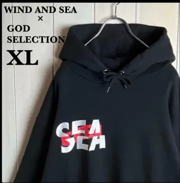 WIND AND SEA x GOD SELECTION XL 블랙 후드티