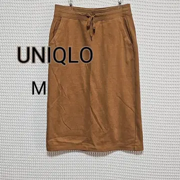 UNIQLO 브라운 보아 맨투맨 미디 스커트 M 사이즈