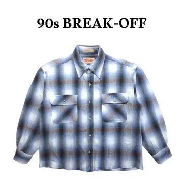 90s BREAK-OFF 옴브레 체크 플란넬 셔츠 M 사이즈 쉐도우