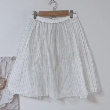 슬로브 이에나 플레어 스커트 미니 기장 화이트 블랙 스트라이프 일본제