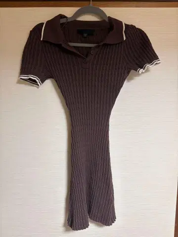 ZARA 브라운 리브 미니 원피스 XS