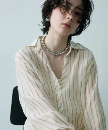 Trish 시어 스트라이프 셔츠
