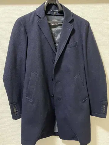 쉽스 네이비 체스터 코트 울 혼방