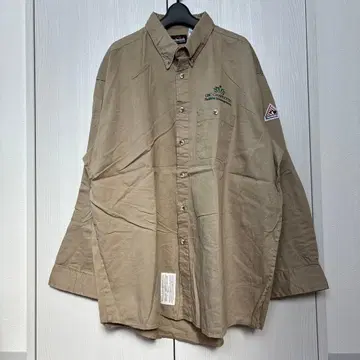 [ 즉시 배송 ] Bulwark 긴팔 셔츠 자수 베이지 XXL