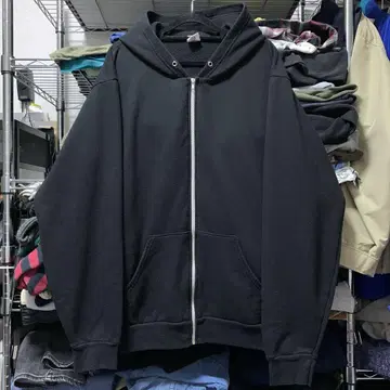 00s USA 로스아파 블랙 집업 무지 후드티 XL 완판템