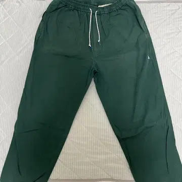 NAUTICA 다크 그린 이지 와이드 팬츠 자수 로고 포함