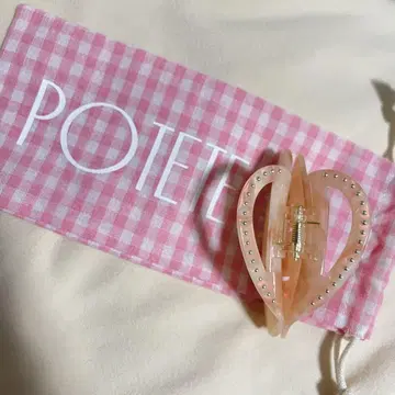 POTETE 포테테 하트 클립 코랄 핑크 복조리 포함