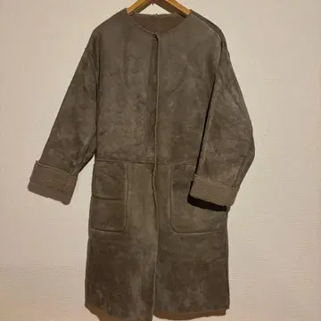 여성용 무스탕 코트 무스탕풍 롱 코트 보아 코트