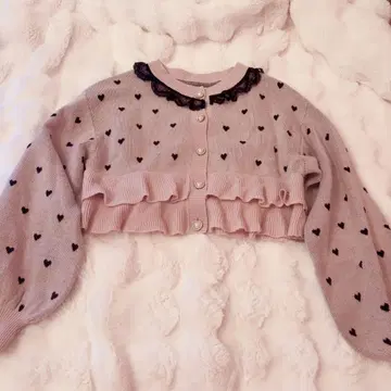 MARS 마즈 프리메로 하트 무늬 숏 가디건