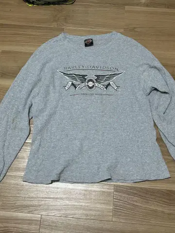 90s Harley-Davidson 와플 롱 T made in USA