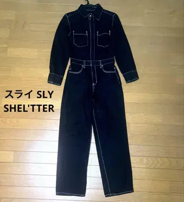 슬라이 SLY 데님 블랙 점프수트