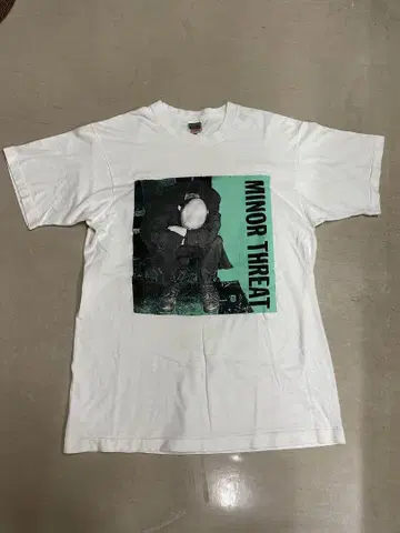 MINOR THREAT 그래픽 티셔츠 화이트 90s 밴드 티셔츠 레어