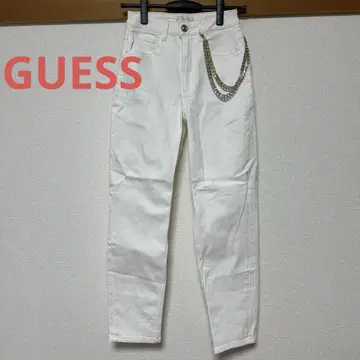GUESS 새상품 화이트 데님 체인 포함