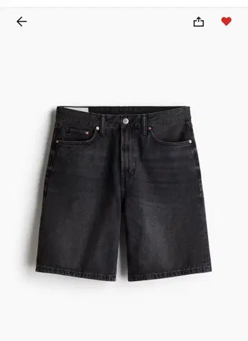 H&M 릴랙스드 데님 숏팬츠
