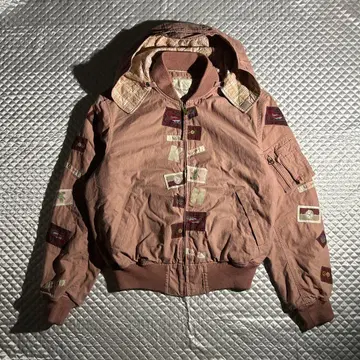 90s Karl Helmut 와펜 로고 블루종 점퍼 체크