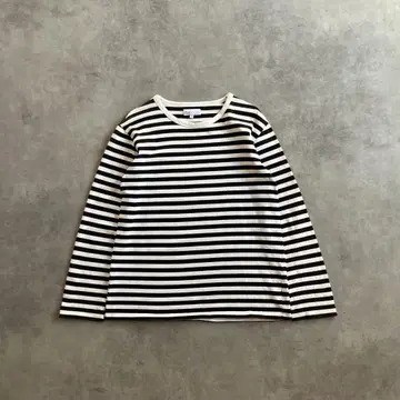 00s agnes b. 에네스베 보더 티셔츠 긴팔T 화이트 블랙