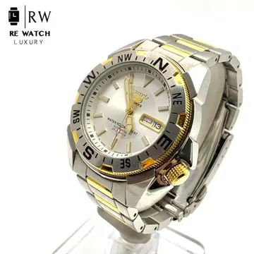 7-3973 SEIKO 7S36-02P0 자동 와인딩 손목시계 실버/골드