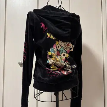 ed hardy 여성용 후드티 S 더블 지퍼 헤이세이 y2k