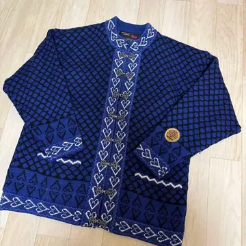 노르웨이 Windfjord 노르딕 무늬 가디건 두꺼운 원단 코튼 니트