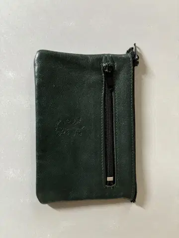 다크 그린 가죽 코인 케이스
