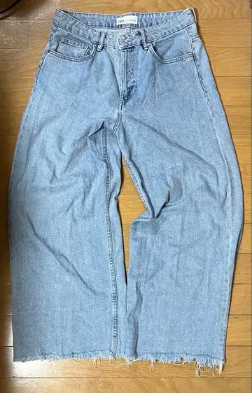 ZARA 와이드 레그 데님 라이트 블루 해외 걸 36