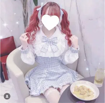 PrincessMelody 프리메로 깅엄 체크 셋업 스카이블루