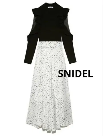 SNIDEL 프릴 니트 도킹 원피스