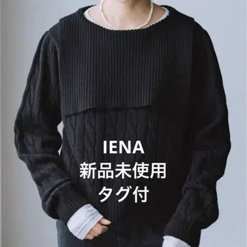 미사용 새상품 택 포함 이에나 IENA BLACK 세일러 카라 니트