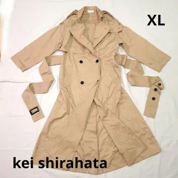 케이 시라하타 베이지 트렌치코트 XL 사이즈 빅 사이즈