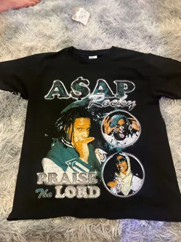 A$AP Rocky 프린트 T셔츠 블랙