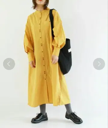 플레이풀 롱 셔츠 원피스