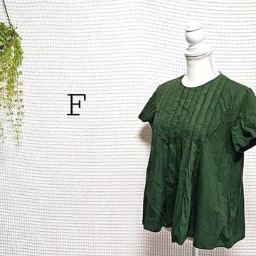 FREAK'S STORE (F) 플리츠 반팔 셔츠 블라우스 그린