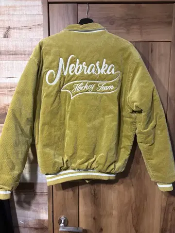 Nebraska Hockey Team 바시티 자켓 코듀로이 퀼팅