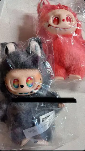 봉제 인형 세트 그레이와 핑크